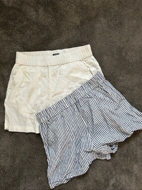 Buffalo David Bitton White & Blue Striped Shorts Duo